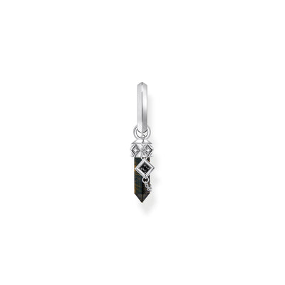THOMAS SABO Crystal Single Hoop Earring with Golden Blue Tiger's Eye