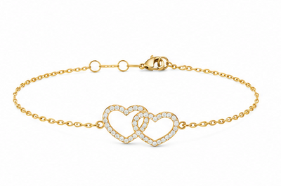 9KY Double Heart Bracelet