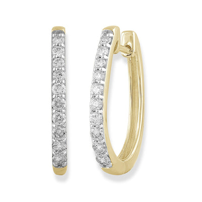 Huggie Earrings with 0.50ct Diamonds in 9K Yellow Gold