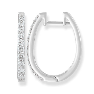 Huggie Earrings with 0.75ct Diamonds in 9K White Gold