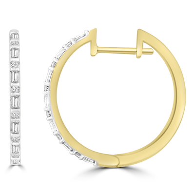 Diamond Hoop Earrings with 0.23ct Diamonds in 9K Yellow Gold