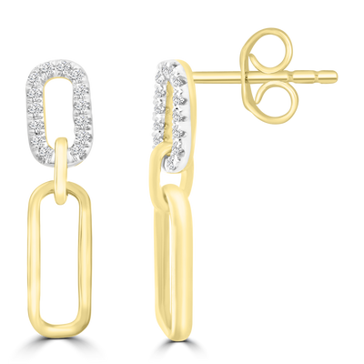 Diamond Earrings with 0.10ct Diamonds in 9K Yellow Gold