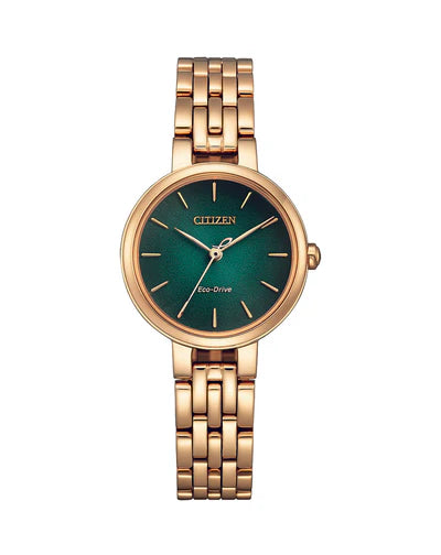 Citizen Eco-Drive – Rose Gold-Tone Watch with Green Dial / EM0993-82Z