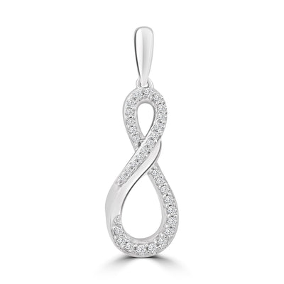 Pendant with 0.10ct Diamonds in 9K White Gold