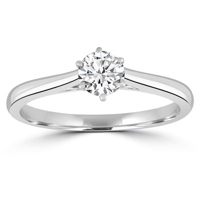 Solitaire Ring with 0.70ct Diamonds in 9K White Gold