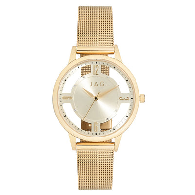 Jag Como Gold Stainless Steel Mesh 36mm Watch