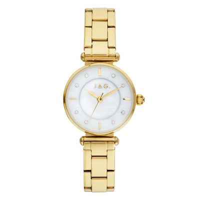 Jag Portland White Mother Of Pearl Alloy 28mm Watch