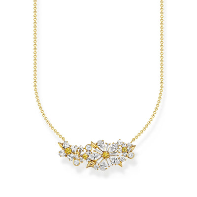 THOMAS SABO Lovely Daisy Necklace with Stones Gold