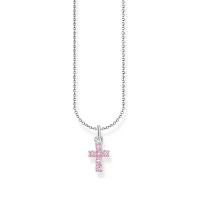 THOMAS SABO Necklace with cross pendant with pink zirconia