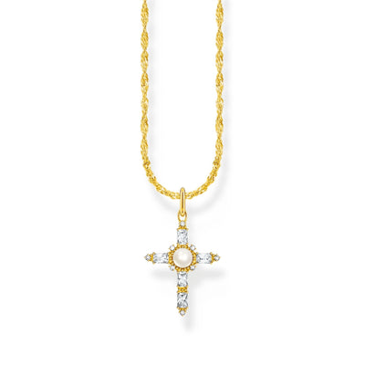 THOMAS SABO Romance Necklace with white cross pendant gold