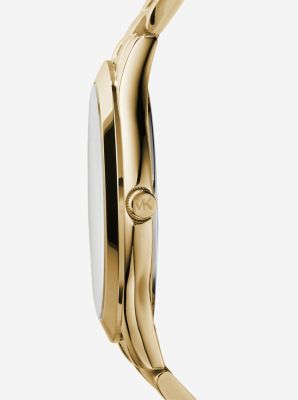 Michael Kors Slim Runway Gold-Tone Stainless Steel Watch / MK3179