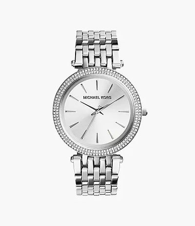 Michael Kors Silver-Tone Glitz Darci Watch / MK3190