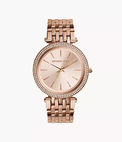 Michael Kors Rose Gold-Tone Glitz Darci Watch / MK3192