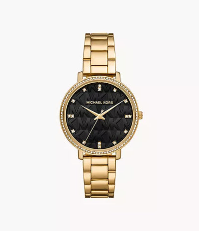 Michael Kors Pyper Three-Hand Gold-Tone Alloy Watch / MK4593