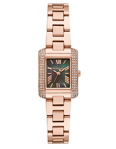 Michael Kors Emery Three-Hand Rose Gold-Tone Stainless Steel Watch /