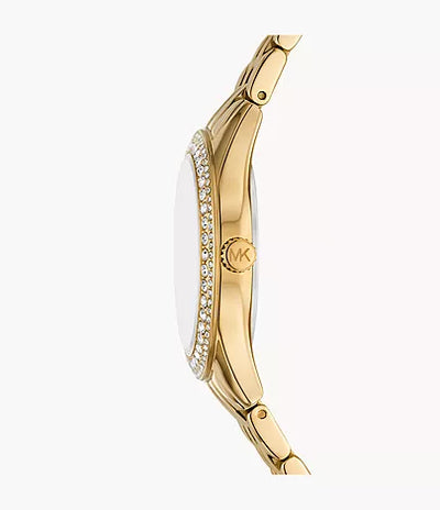 Michael Kors Harlowe Three-Hand Gold-Tone Stainless Steel Watch / MK4870