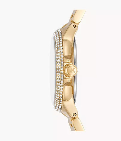 Michael Kors Camille Three-Hand Gold-Tone Stainless Steel Watch / MK7196
