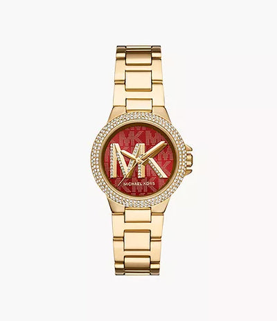 Michael Kors Camille Three-Hand Gold-Tone Stainless Steel Watch / MK7196