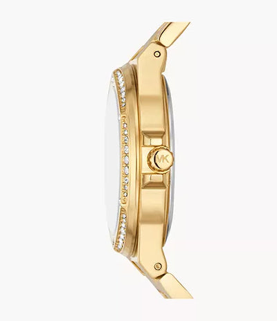 Michael Kors Lennox Three-Hand Gold-Tone Stainless Steel Watch / MK7229