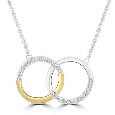 Necklace with 0.10ct Diamonds in 9K Yellow & White Gold
