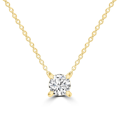 Diamond Round Necklace with 0.25ct Diamonds in 9K Yellow Gold