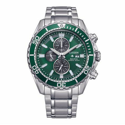 Citizen Promaster Chronograph Green Dial Eco-Drive Diver's / CA0820-50X