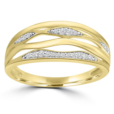 Diamond Ring with 0.12ct Diamonds in 9K Yellow Gold
