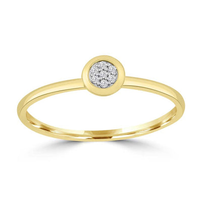 Diamond Ring with 0.03ct Diamonds in 9K Yellow Gold