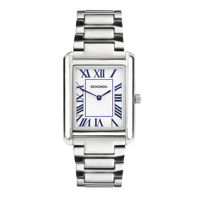 Sekonda Mens Clement Guilloche Dial Stainless Steel Bracelet 28x37mm Watch