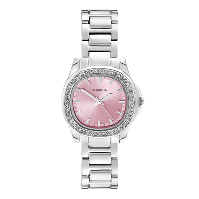 Sekonda Womens Octaire Pink Dial Stainless Steel Bracelet 30mm Watch