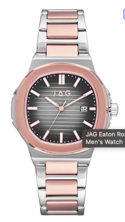 JAG Eaton Rose Gold Black Dial Stainless Steel Men's Watch / J2846A