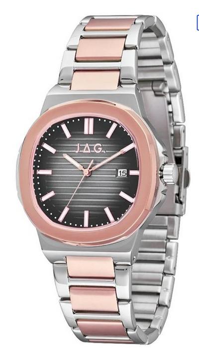 JAG Eaton Rose Gold Black Dial Stainless Steel Men's Watch / J2846A