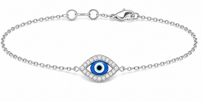 Large Silver Evil Eye Bracelet