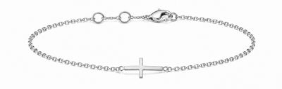 Silver Small Cross Bracelet