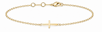 Silver - Gold Plated Small Cross Bracelet