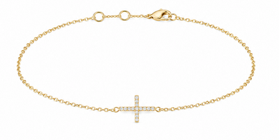 Silver - Gold Plated Cross Bracelet