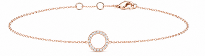 Silver - Rose Gold Plated Circle Bracelet