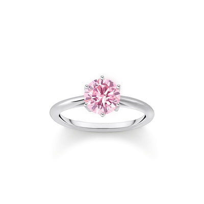 THOMAS SABO Ring with pink zirconia in brilliant cut