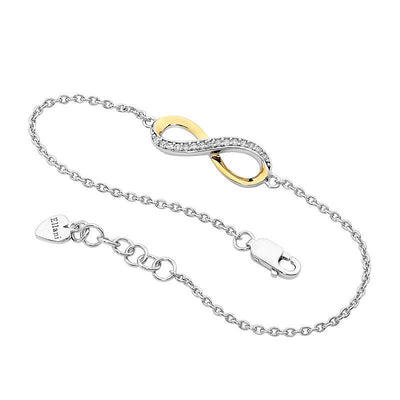 Ellani Sterling Silver Gold Plated Infinity Bracelet / B185G