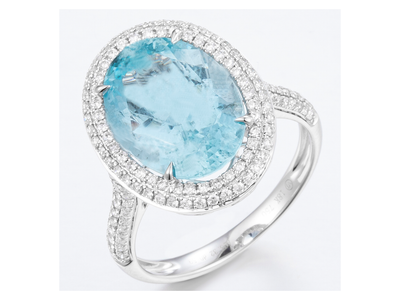 18Kw Aqua Marine Diamond Ring