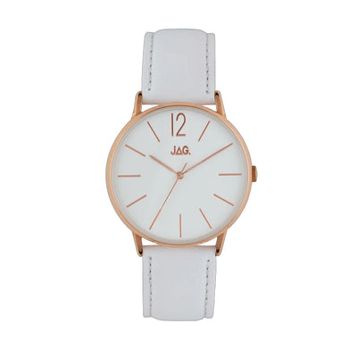 Jag Billy White Leather 40mm Watch
