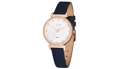Jag Victoria – Rose Gold Watch with Blue Leather Strap and Mother-of-Pearl Dial / J2678