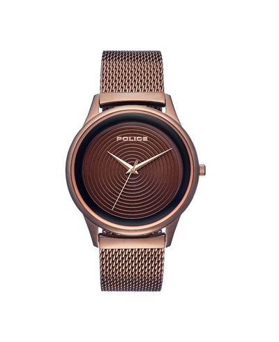 POLICE SALERNO BROWN DIAL BROWN STRAP WATCH