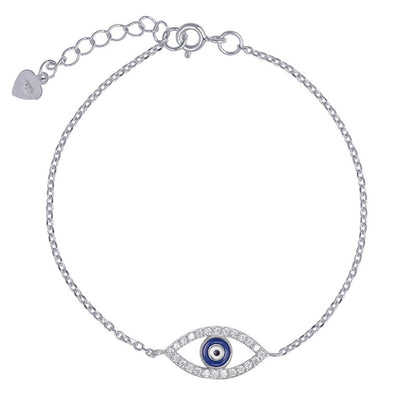 Sterling silver CZ evil eye bracelets