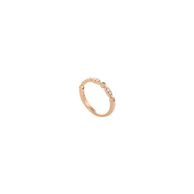 Verve Gold 18K Diamond Wedding 0.20ct fancy bead set half circle Band