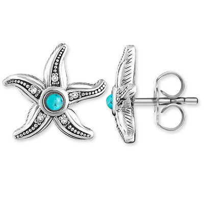 DH0005/ Thomas Sabo Turquoise Starfish Diamond Stud Earrings