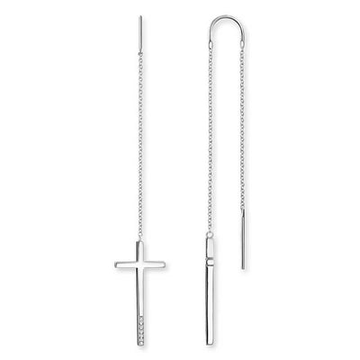DH0012/ Thomas Sabo Cross Diamond Thread Earrings