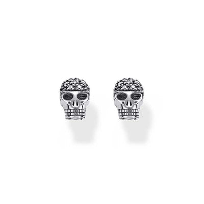 DH0013/ Thomas Sabo Oxidised Skull Diamond Stud Earrings