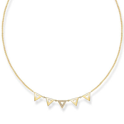 DKE0009/ Thomas Sabo Triangles YLW GP Diamond Necklace