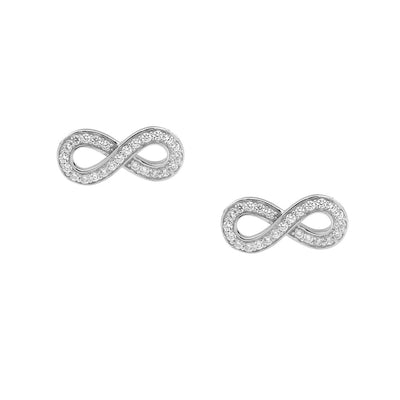 Ellani sterling silver infinity stud earrings/E373